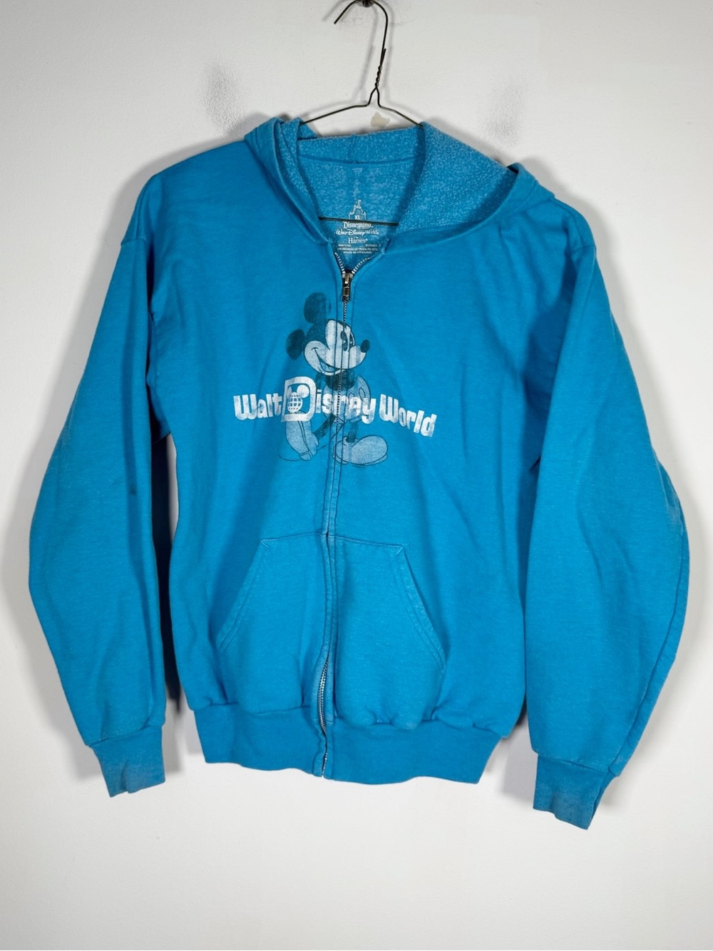 Walt Disney World by Hanes Adult Size Extra Large XL Mickey Mouse Zip Hoodie